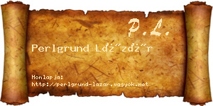 Perlgrund Lázár névjegykártya